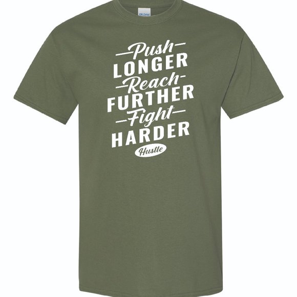 Mens Short Sleeve T-shirt - Reach Further - Military Green - Picture 2 of 2
